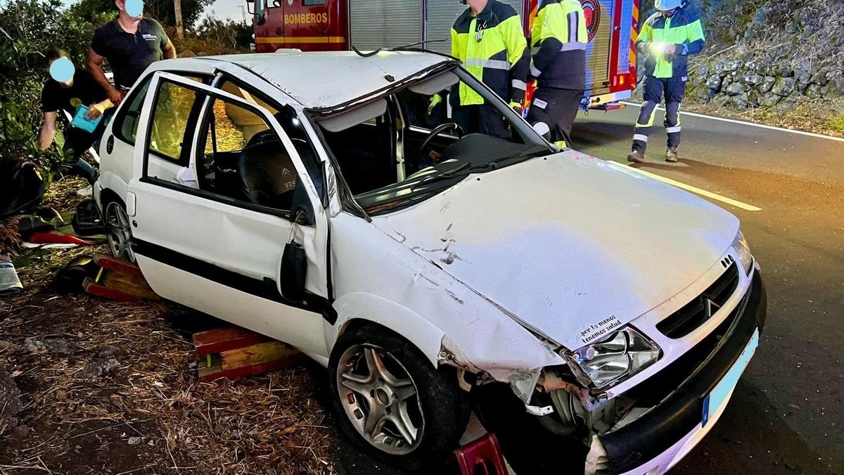 En la imagen, el vehículo accidentado.