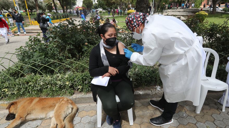 Un trabajador de la salud aplica una vacuna contra el covid-19 en La Paz (Bolivia), en una imagen de archivo. EFE/ Martin Alipaz