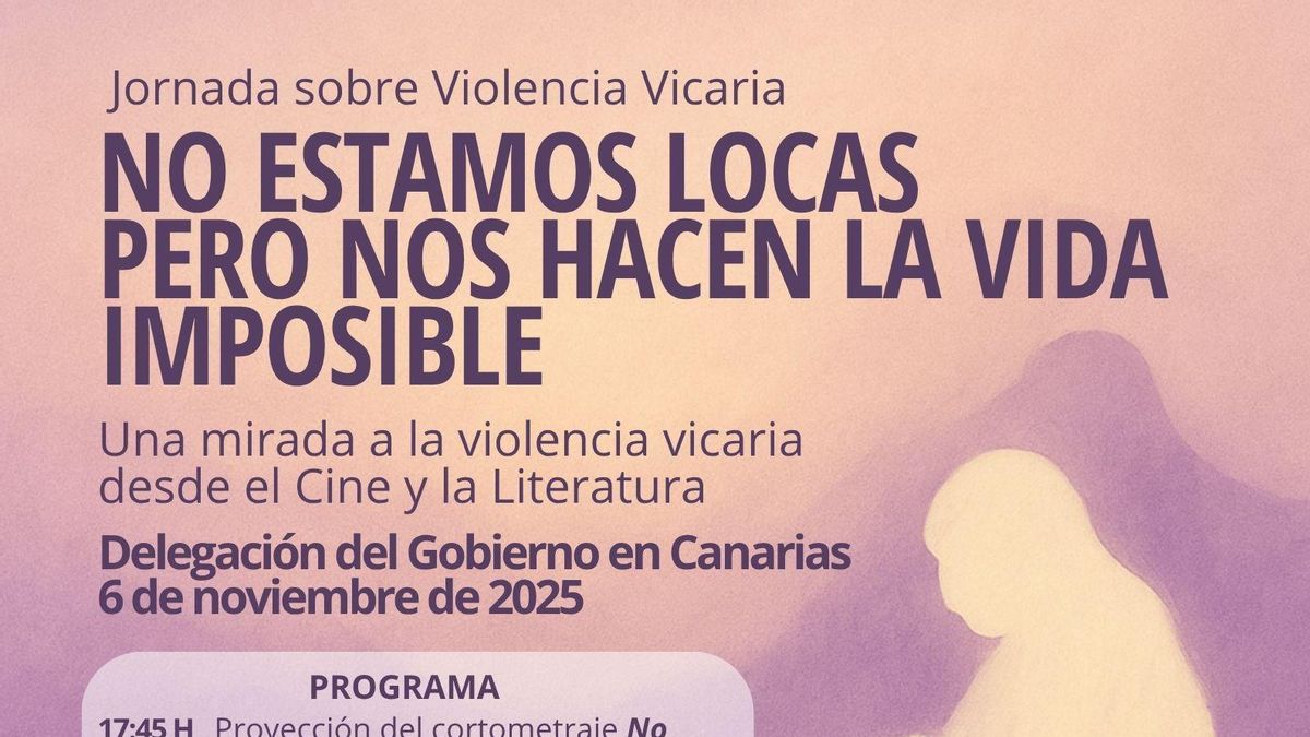 Cartel de la jornada sobre violencia vicaria en Delegación de Gobierno.