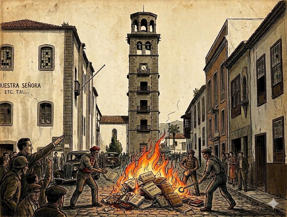 Quema biblioteca de Villa Loreto.