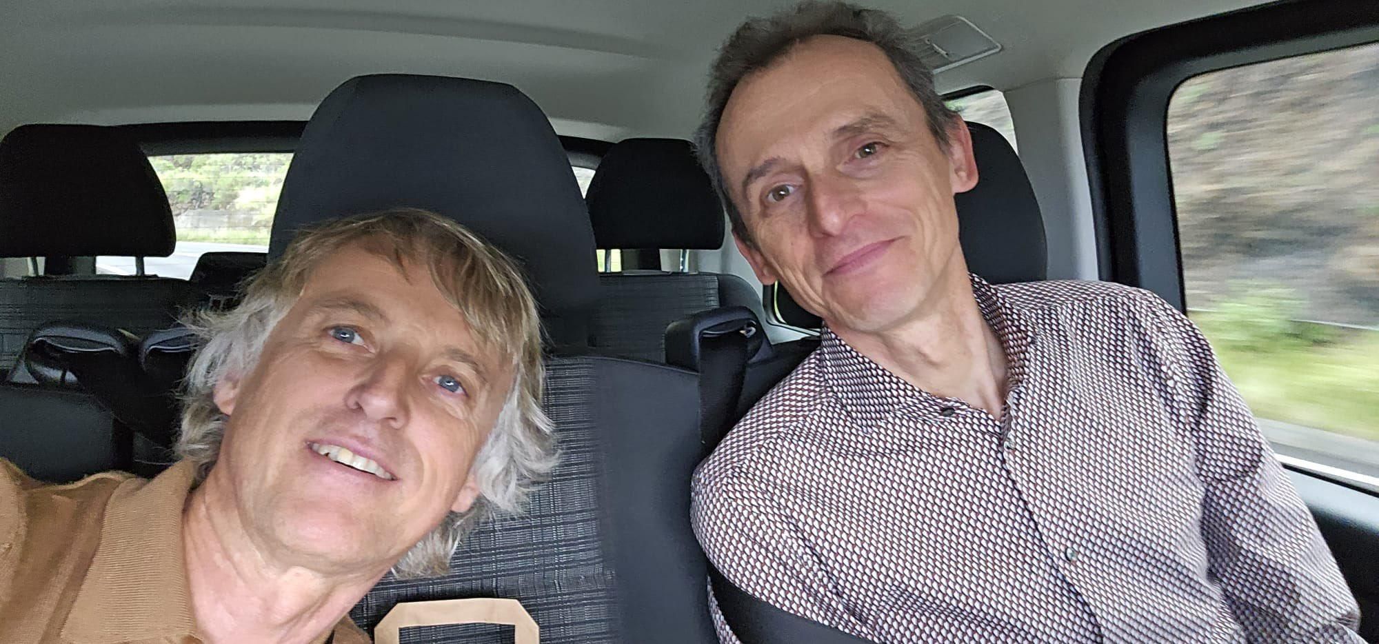 Jesús Calleja y Pedro Duque en La Palma. REDES SOCIALES JESÚS CALLEJA