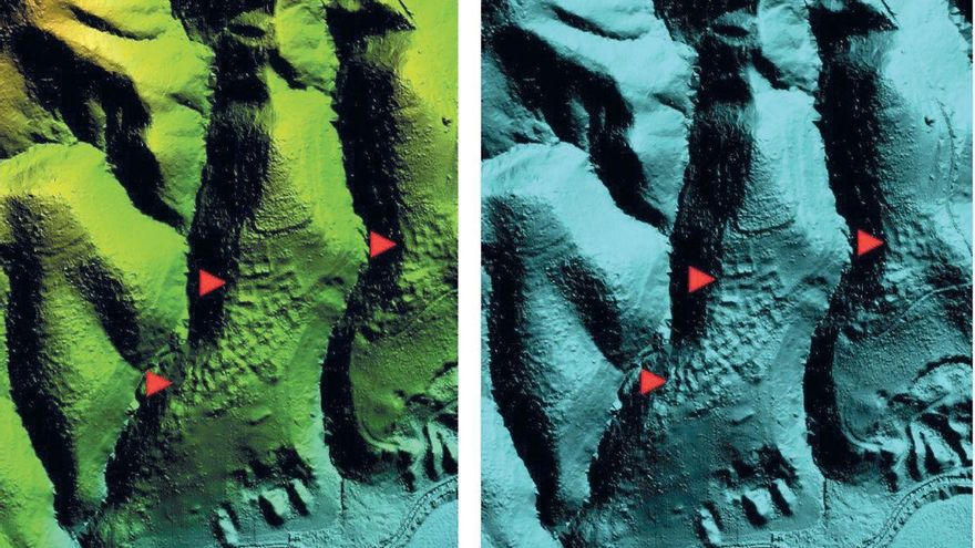 Estructuras halladas en los cabezos de Sierra Morena por el LiDAR