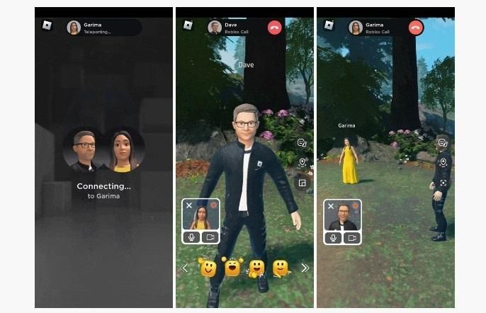 Ejemplo de llamada entre avatares en Roblox