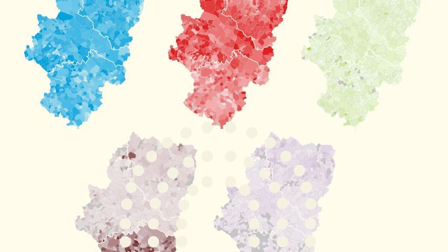 El mapa del Aragón de cada partido en las elecciones de 2026