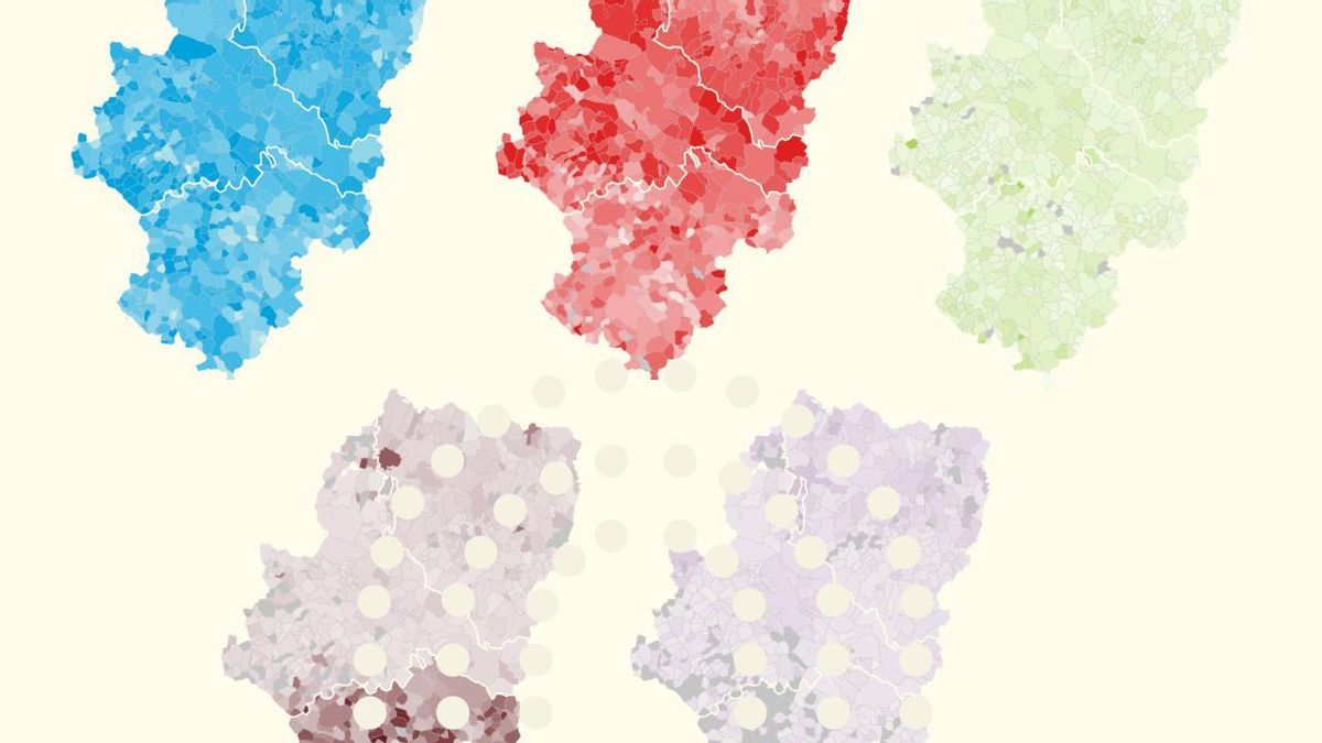 El mapa del Aragón de cada partido en las elecciones de 2026