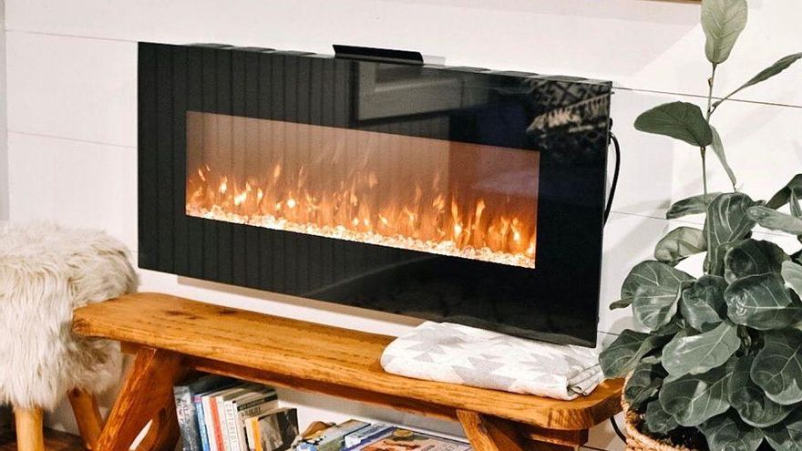 Una chimenea eléctrica.