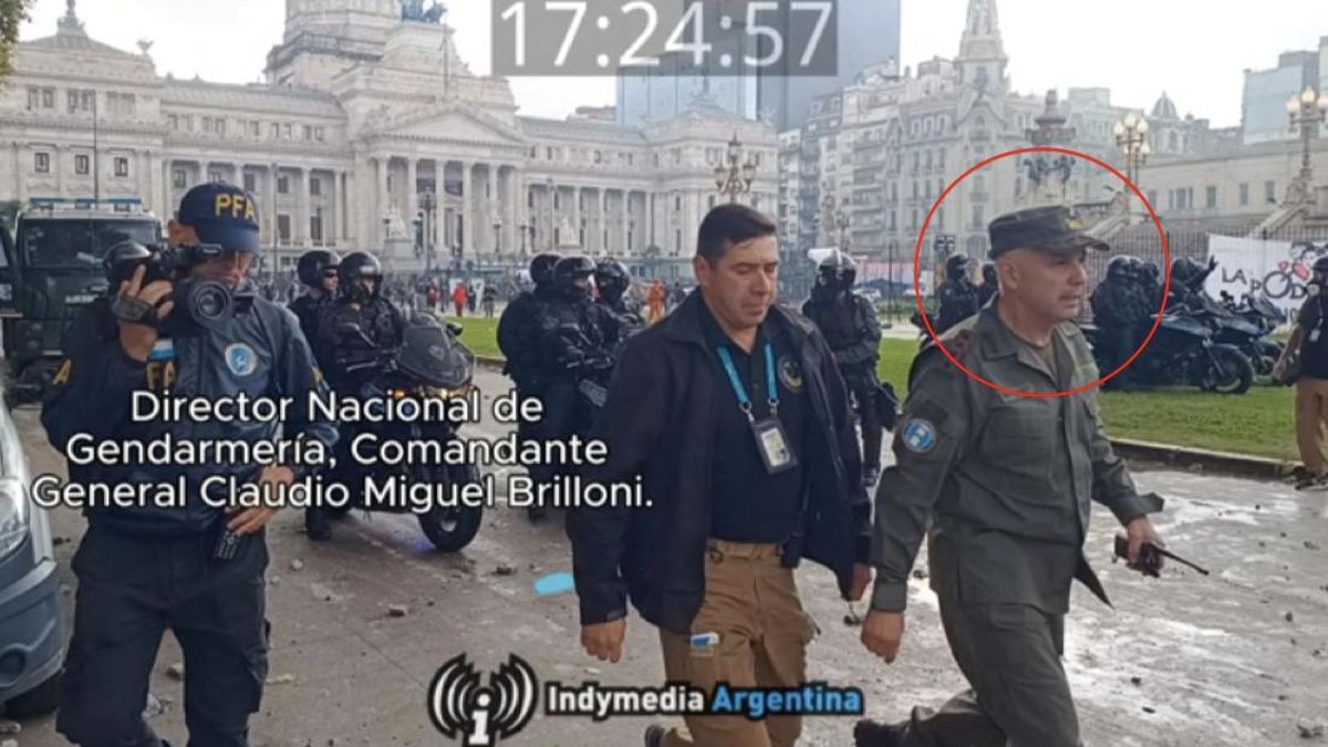 El jefe de Gendarmería en la represión del 12 de marzo de 2025.