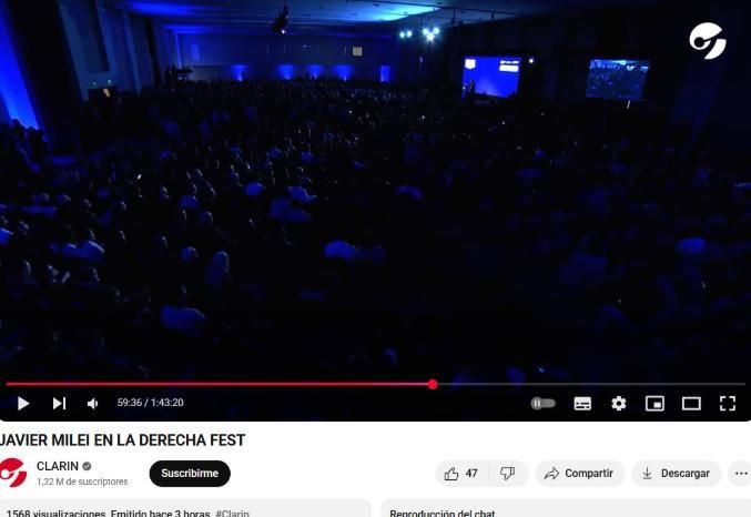 Captura de pantalla hecha el 23 de julio de 2025 de una entrada en YouTube publicada por el medio argentino Clarín.