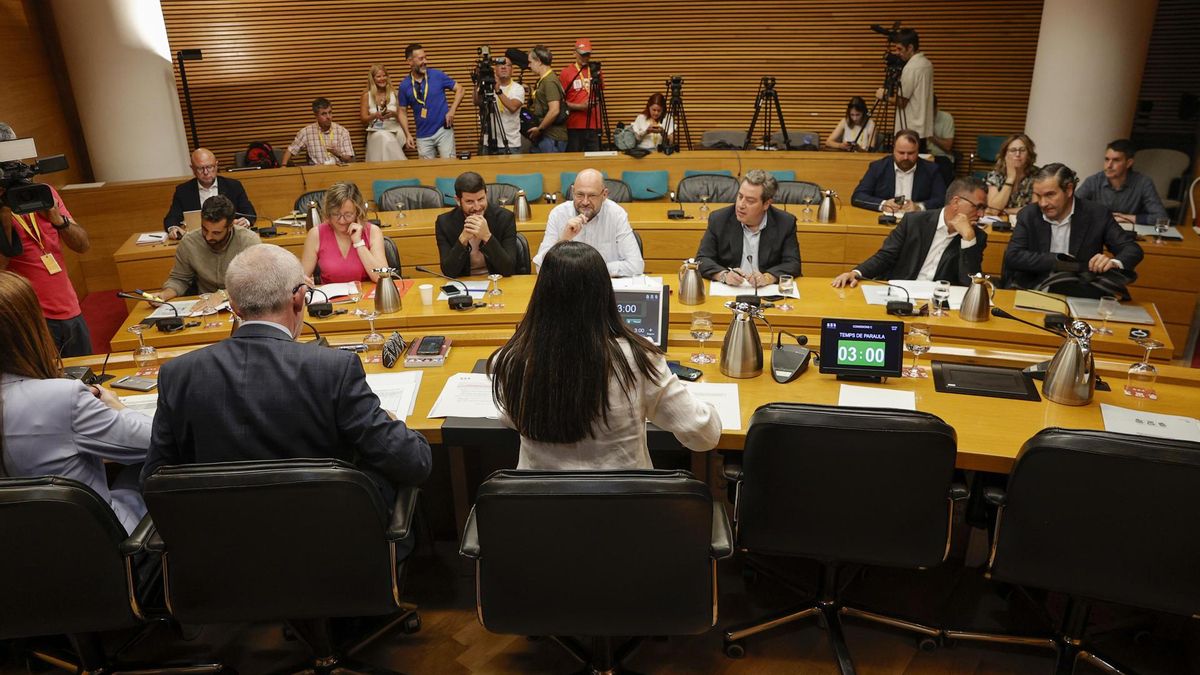 Una sesión de la comisión de investigación de la dana en las Corts Valencianes.