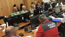 Agentes de la Policía Foral, Guardia Civil y Policía Nacional en la cumbre del G7 en Biarritz