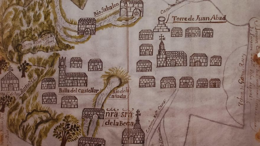 Mapa de Torre de Juan Abad según el Catastro del Marqués de la Ensenada. Foto Macarena Fernández