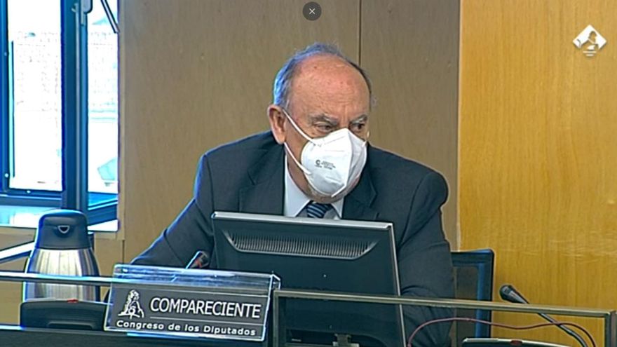 Felipe Lacasa, comisario de Policía, durante su declaración en el Congreso