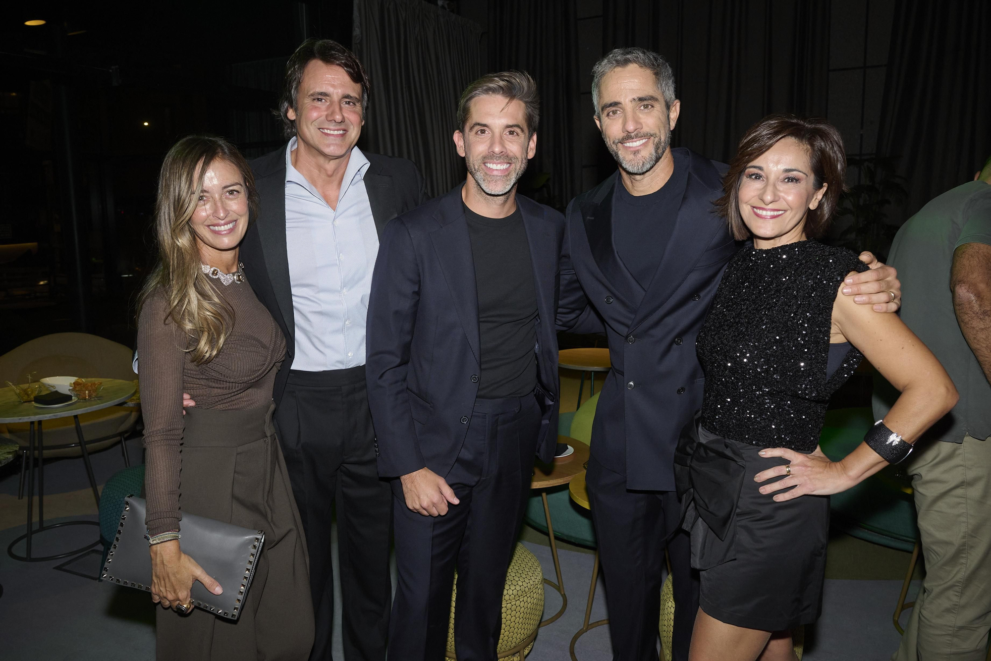 María Amores, Ion Aramendi, José Yélamo, Roberto Leal y Adela González en la fiesta 25 aniversario de verTele