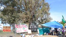 El campamento de activistas en Arraijanal, este lunes | N.C.