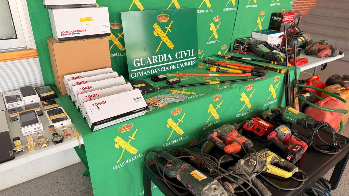 La Guardia Civil desarticula una organización criminal responsable de 37 robos en Extremadura y un botín de más de 340.000 euros