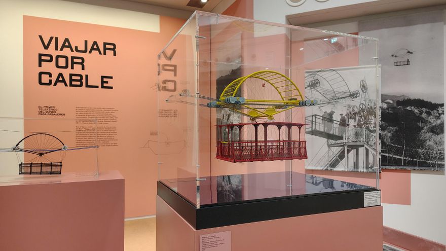 Maqueta del transbordador sobre las cataratas del Niágara