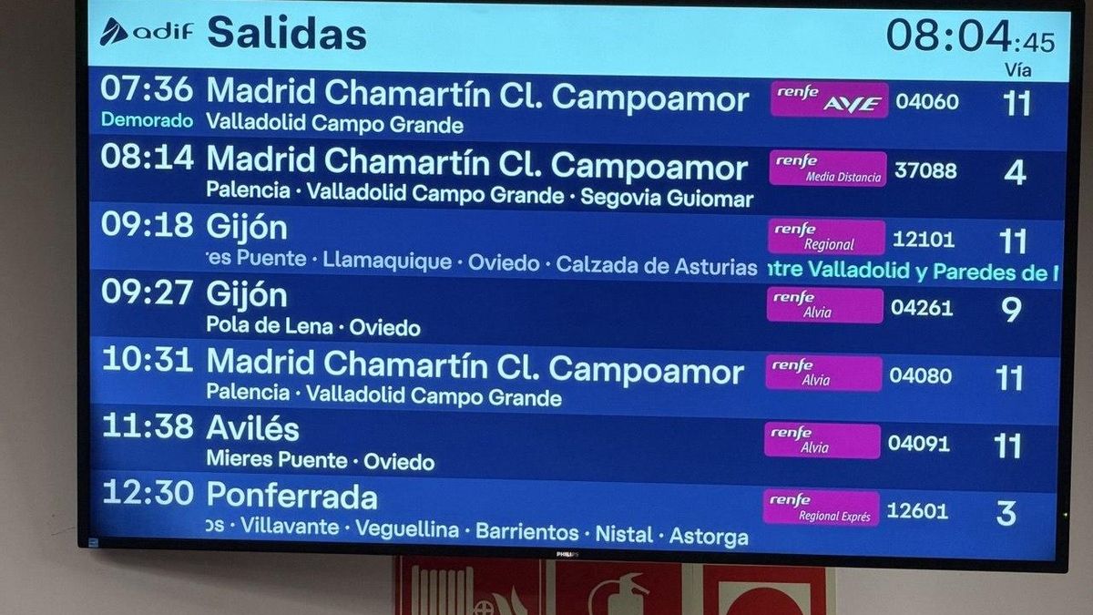 Una incidencia en el suministro eléctrico provoca retrasos en trenes entre León y Asturias