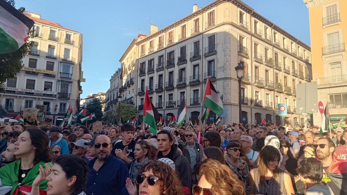 Manifestantes contra el abordaje a la Flotilla se concentran en Madrid