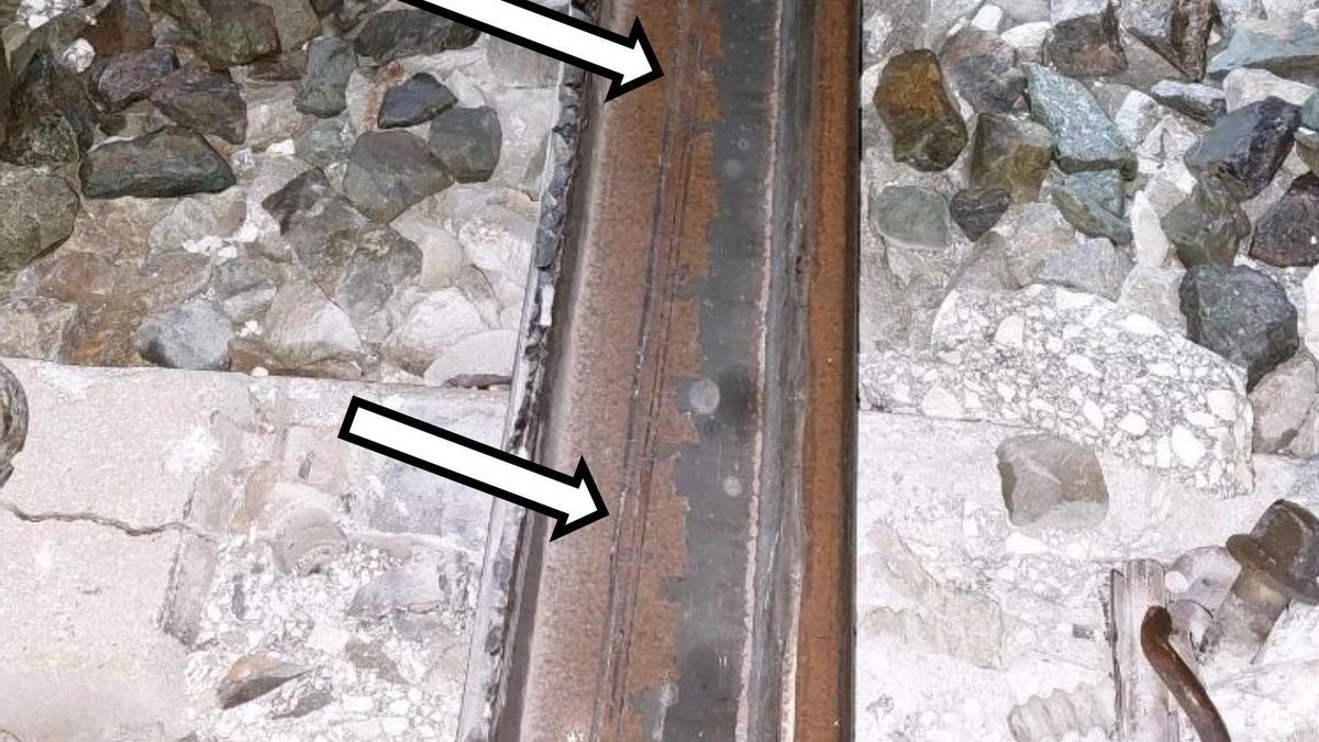 Imagen del carril, que forma parte del informe de la comisión que investiga el accidente