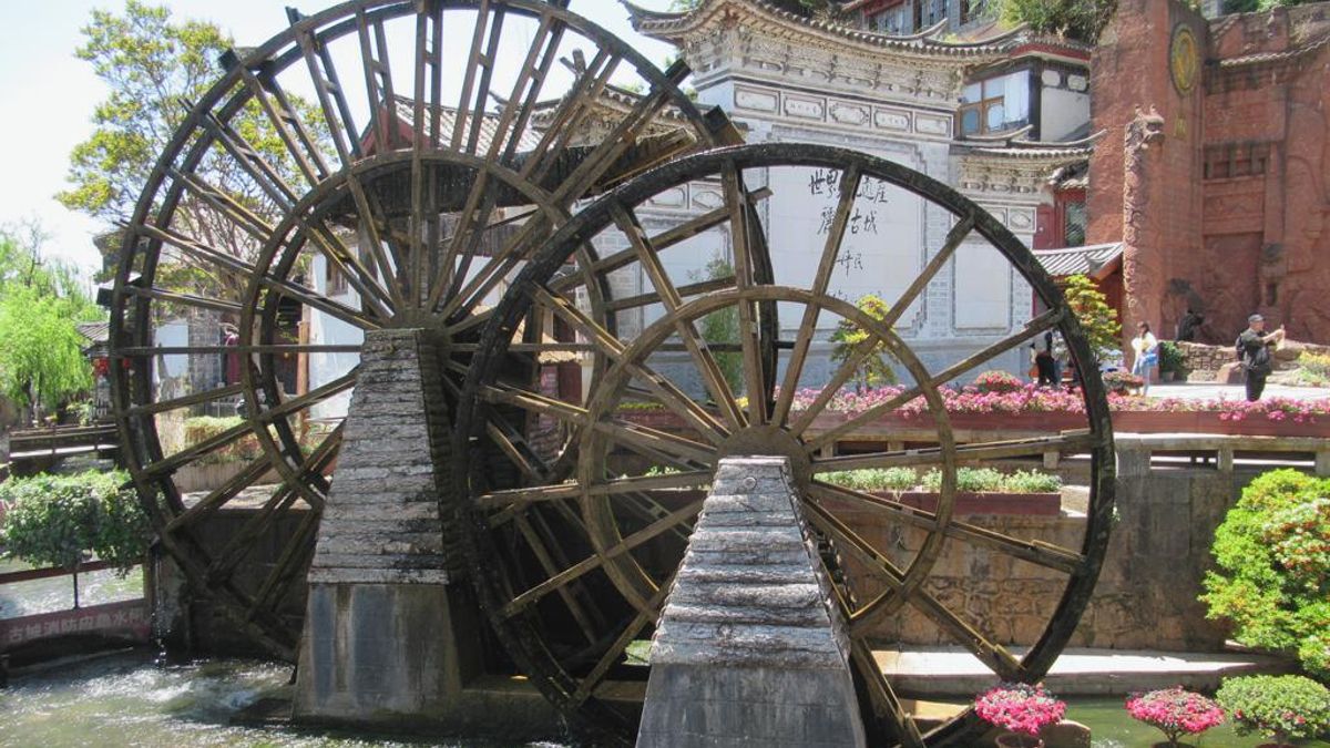 Las viejas norias de madera es una de las señas de identidad de Lijiang.