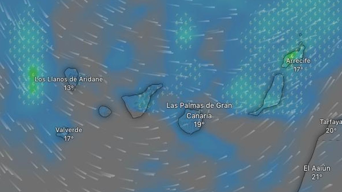 Previsión de lluvia y tormentas este miércoles en Canarias.
