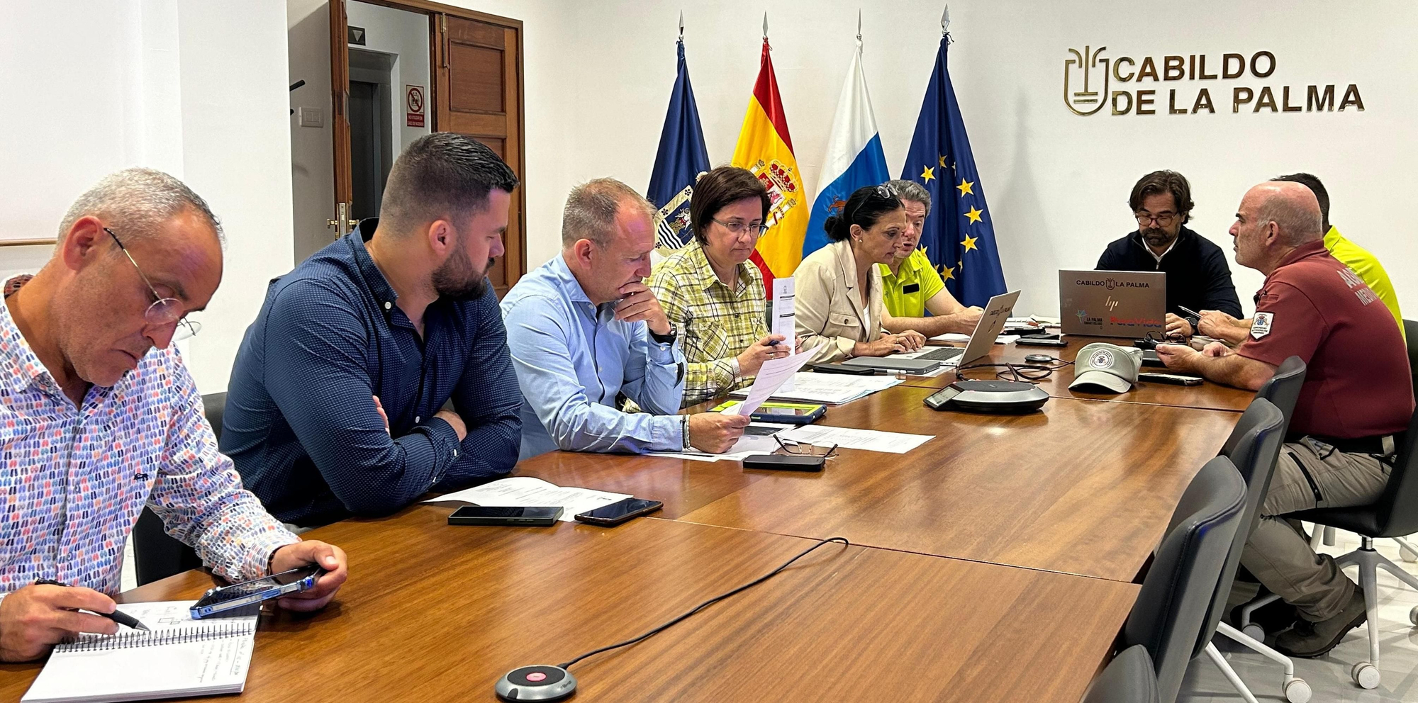 Miembros del Plan Insular de Emergencias de La Palma (Peinpal).