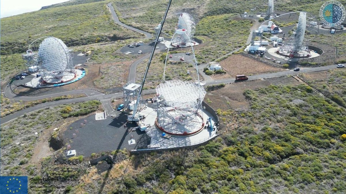 Los cuatro grandes telescopios de la Red Cherenkov en La Palma alcanzan un hito clave en su construcción