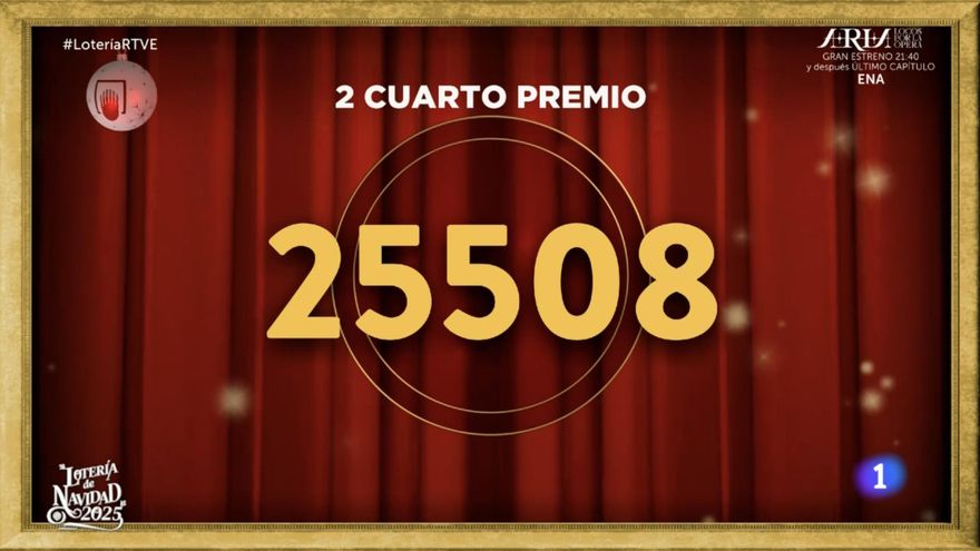 El segundo cuarto premio para el 25508