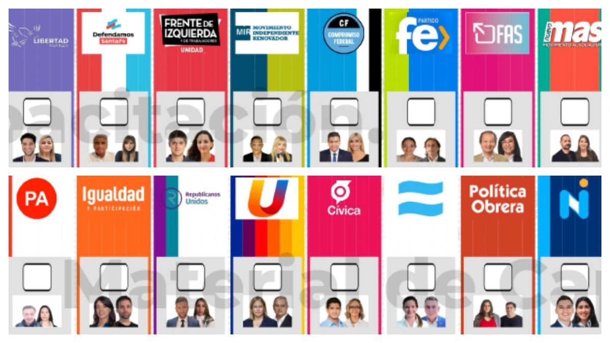 16 listas compiten por 9 bancas de diputados por la provincia de Santa Fe.