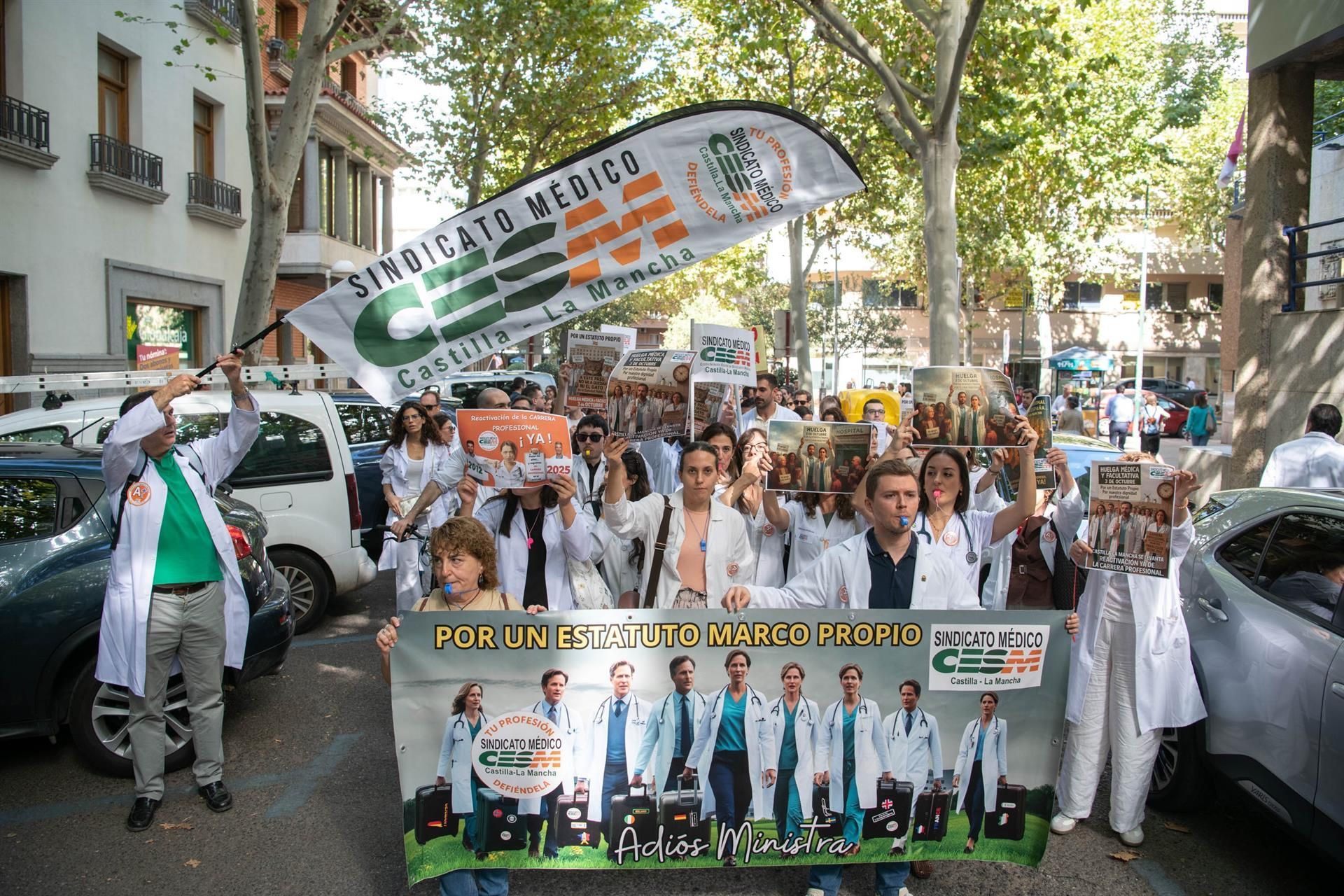 Acto central con motivo de la huelga médica convocada por CESM celebrado en Ciudad Real.
