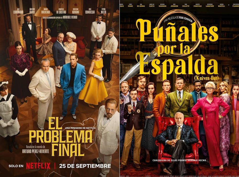 Cartel de 'El problema final' y de 'Puñales por la espalda'