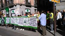 Concentración de vigilantes de defensa en Madrid.