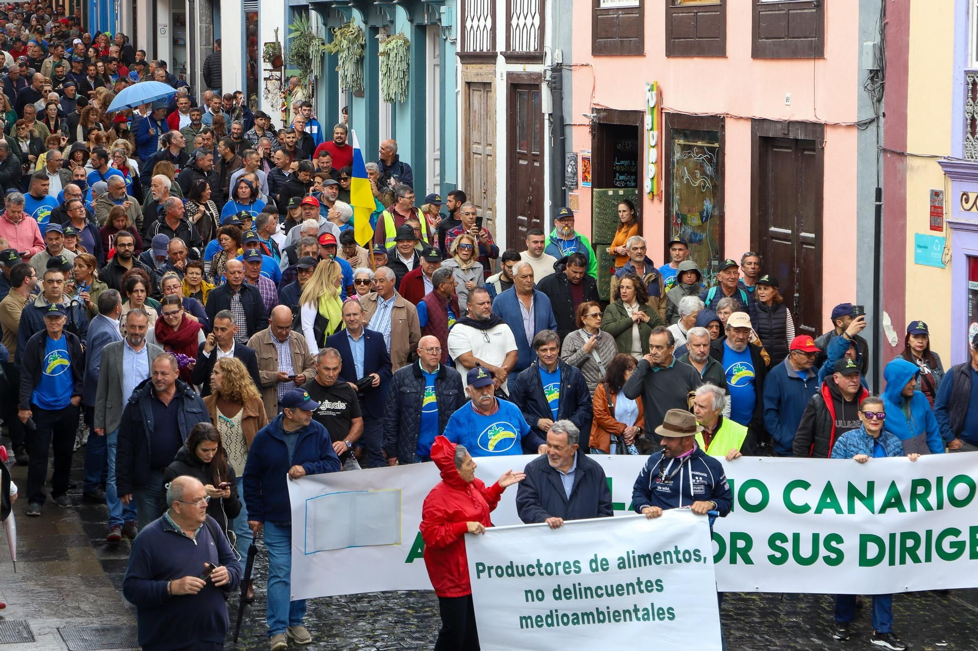 Los agricultores de La Palma se manifestaron este viernes en la capital. LUIS G. MORERA/EFE