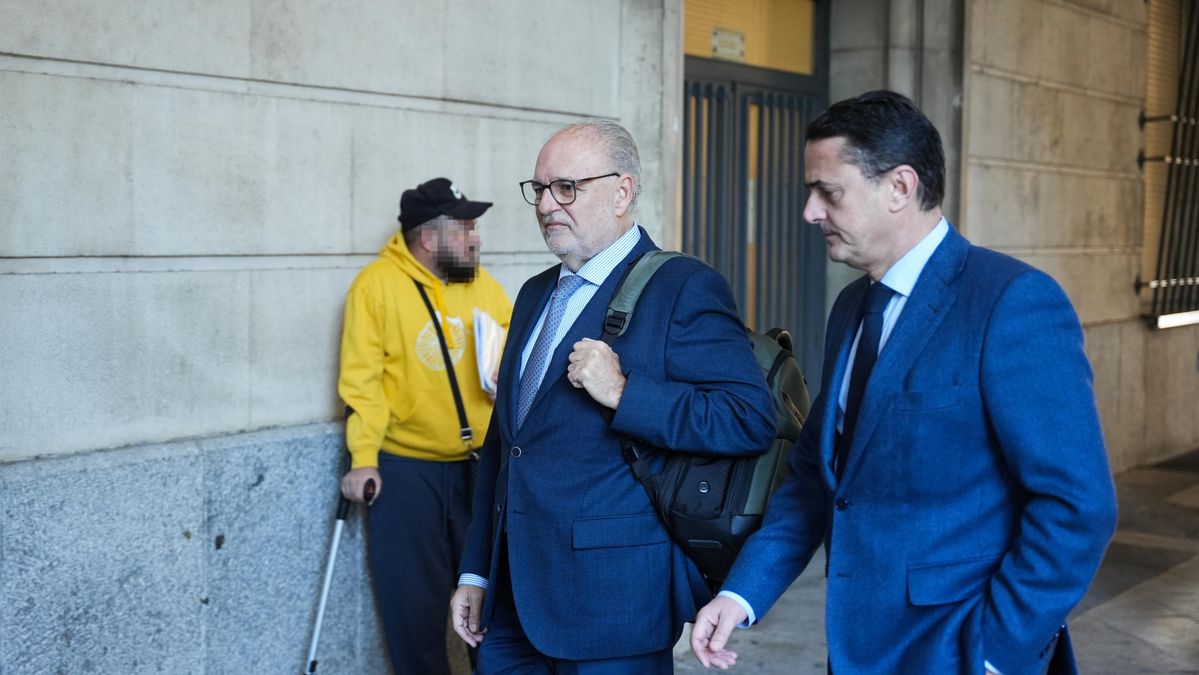 El exgerente del Servicio Andaluz de Salud (SAS), Miguel Ángel Guzmán, llega a los juzgados acompañado de su abogado.