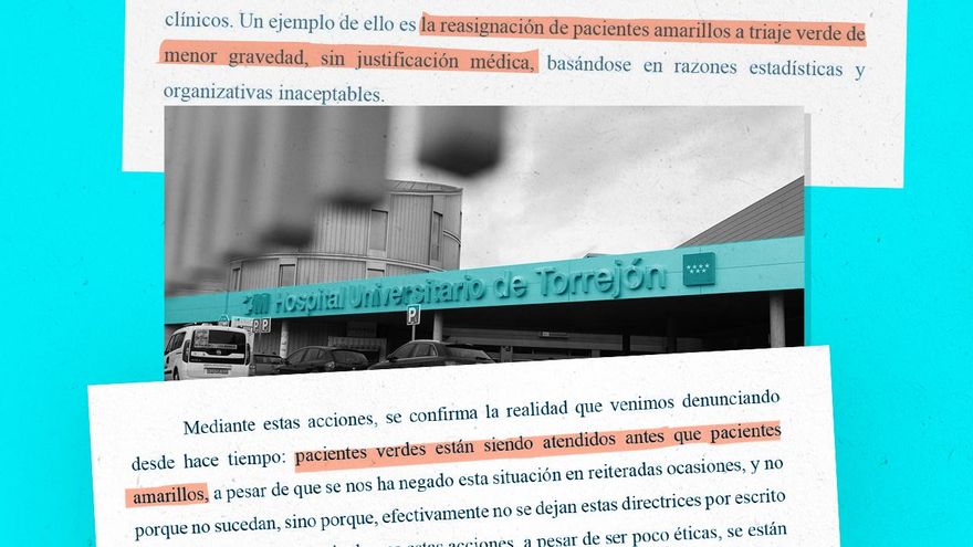 Os funcionários do hospital de Torrejon mudaram a triagem no pronto-socorro para classificar os pacientes graves como leves.