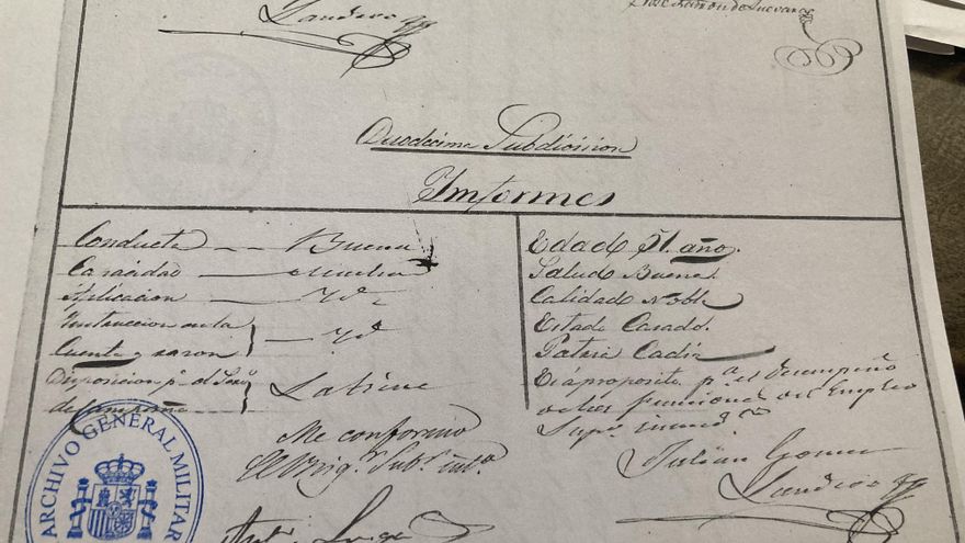 Hoja de servicios de uno de los miembros de la Real Asociación de Hidalguía