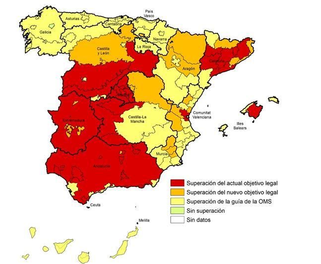 Máximo de las estaciones ubicadas en cada zona