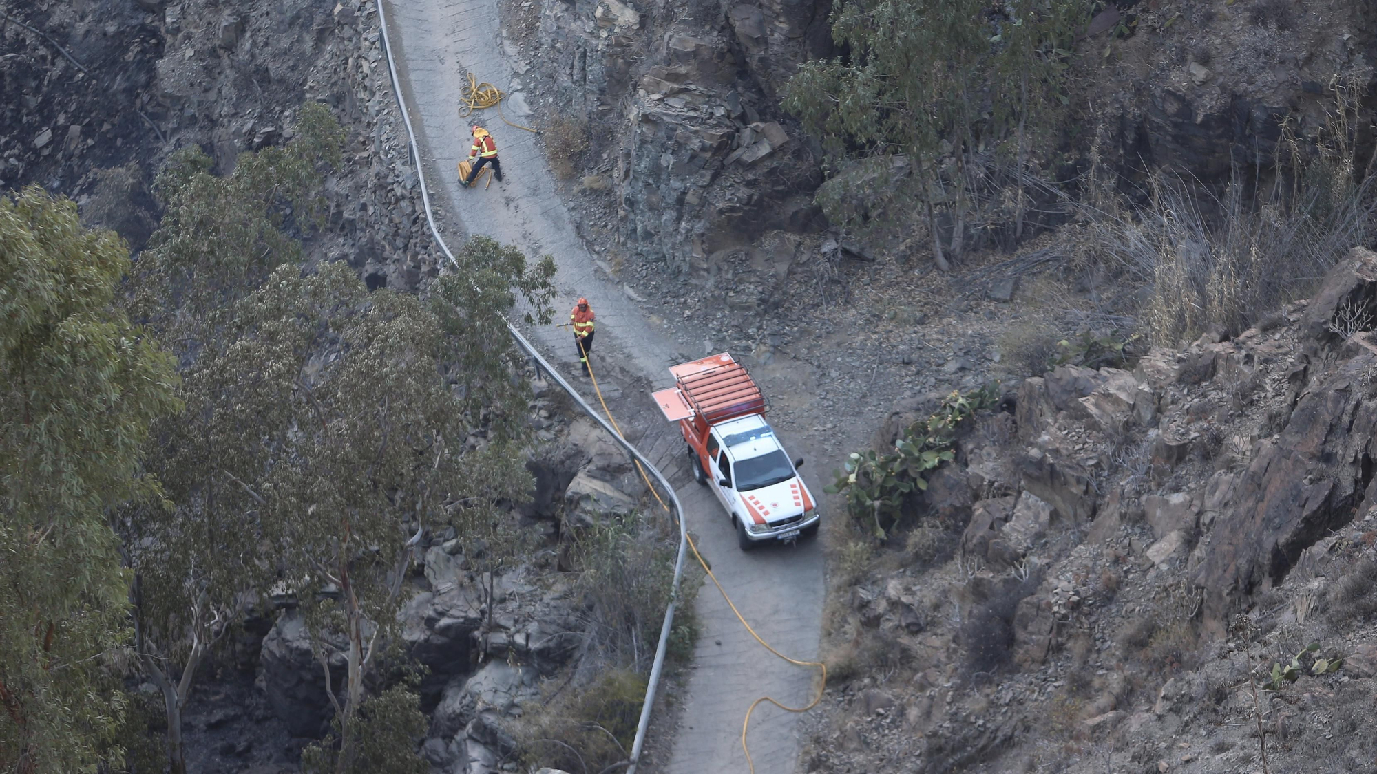El incendio de Fataga del pasado sábado, en imágenes