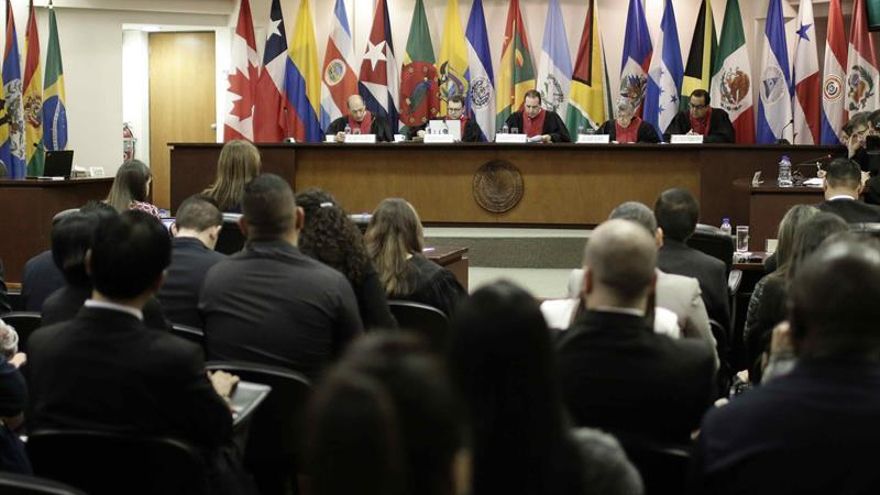 En la imagen el registro de una audiencia de la Corte Interamericana de Derechos Humanos (CorteIDH), en San José (Costa Rica).