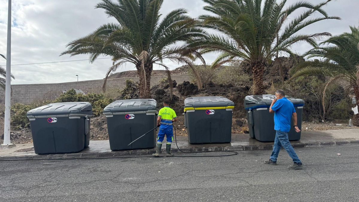 Los nuevos contenedores, instalados ya en Jinámar.