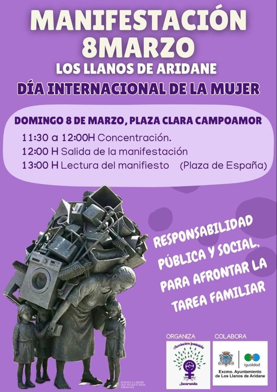 Cartel de la manifestación del 8M en Los Llanos de Aridane.