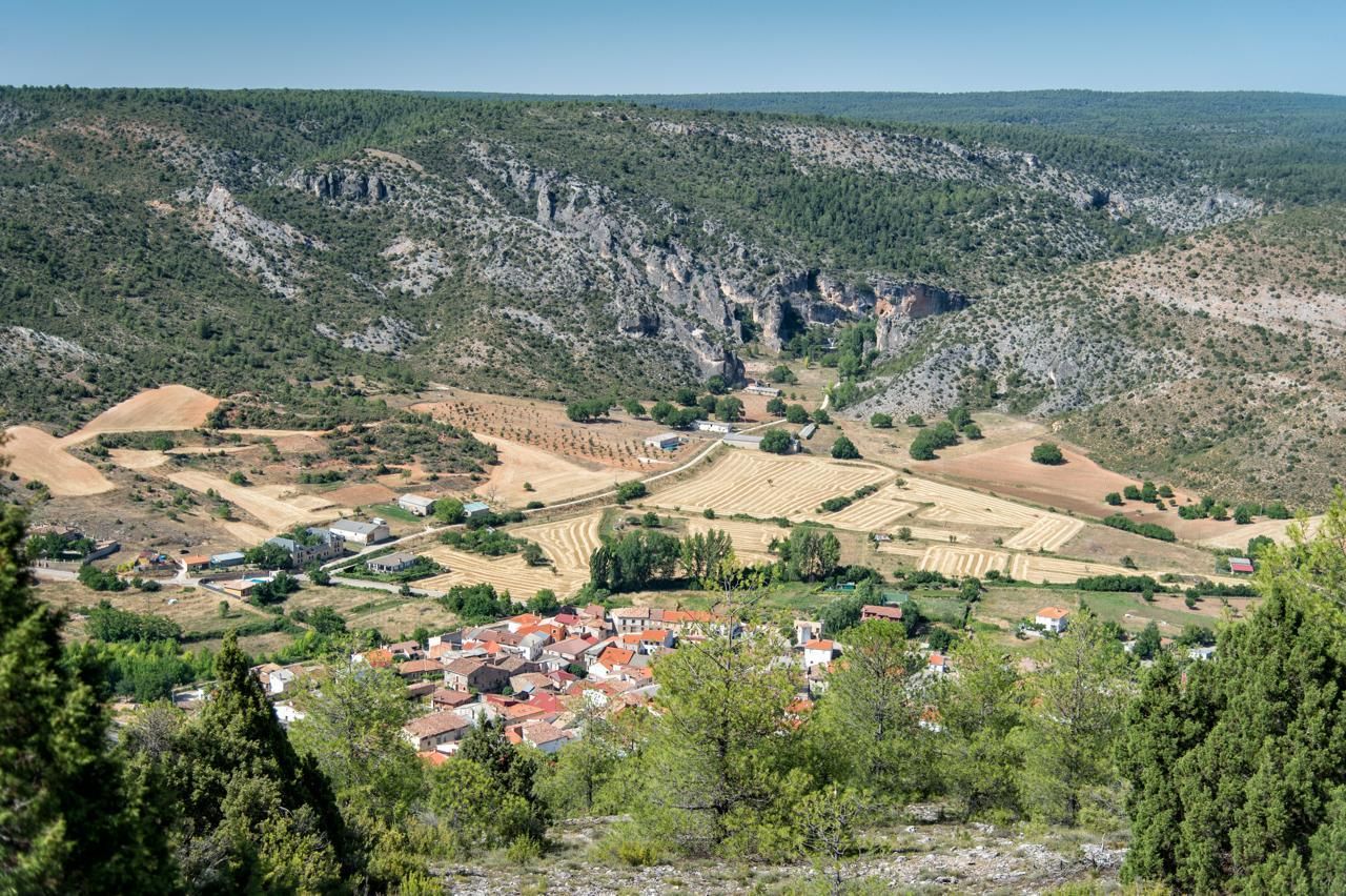 Vista aérea del municipio de El Recuenco (Guadalajara)