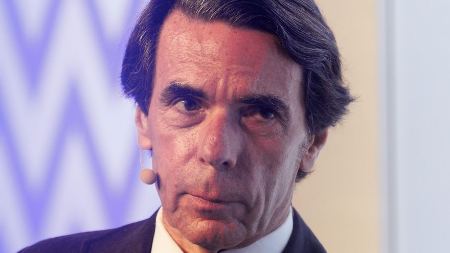 El expresidente del Gobierno José María Aznar interviene en la inauguración del Food & Drink Summit 2023, en la Real Fábrica de Tapices, a 15 de junio de 2023, en Madrid (España).