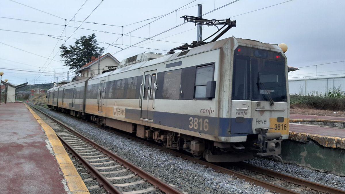 Tren de Renfe en una estación de Cantabria.