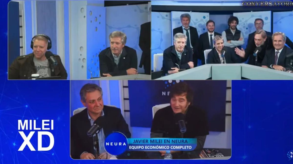 Reunión cumbre de Javier Milei y el equipo económico en el programa de Alejandro Fantino, el 31 de julio de 2025. Animó el Tronquito.