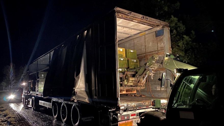 Convoy con el armamento militar de Lituania para Ucrania.