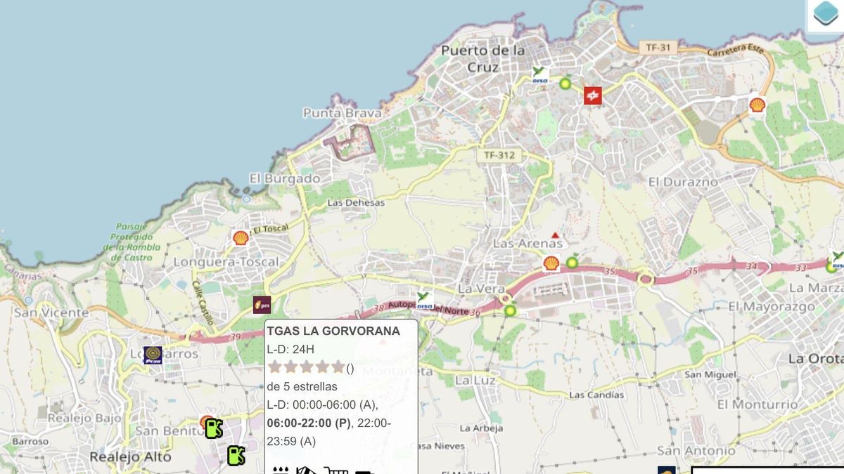 TGAS La Gorvorana, la gasolinera más barata de Tenerife.