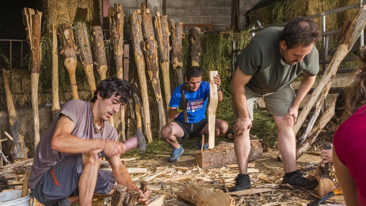 Preparando antorchas en el Vall de Boí.