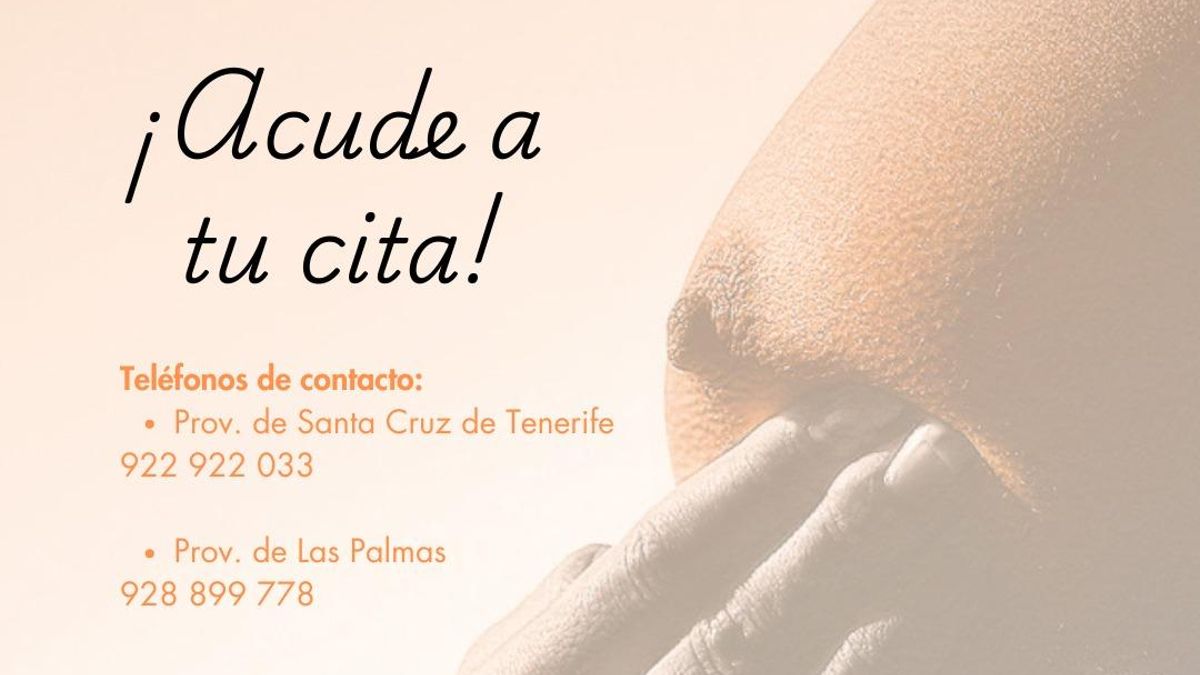 Cartel del diagnóstico precoz del cáncer de mama del Gobierno de Canarias