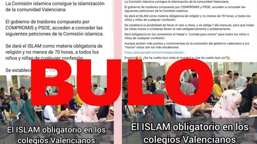 Difusión de los bulos sobre la imposición del islam